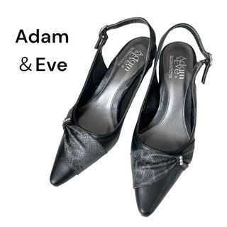 Adam＆Eve アダム＆イブ パンプス バックストラップ 黒 ブラック (ハイヒール/パンプス)