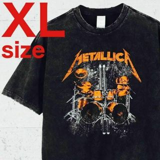 メタリカ　METALLICA　ドラム　ロック　バンド　Tシャツ　ブラック　XL(Tシャツ/カットソー(半袖/袖なし))