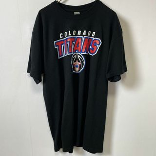 半袖Ｔシャツ　サイズＬ　100％コットン　黒ブラック　カレッジロゴ　メンズ　古着(Tシャツ/カットソー(半袖/袖なし))