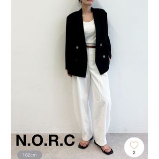 新品未使用 N.O.R.C カーブパンツ 2 White ノーク(カジュアルパンツ)