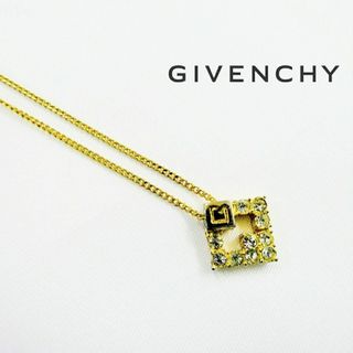 ジバンシィ(GIVENCHY)のGIVENCHY ジバンシー ラインストーン スクエア Gロゴ ネックレス(ネックレス)