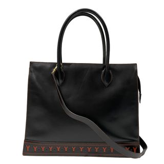 サンローラン(Saint Laurent)のYVES SAINT LAURENT ハンドバッグ Yカットアウト YSL ロゴチャーム付き 2WAY ヴィンテージ(ハンドバッグ)