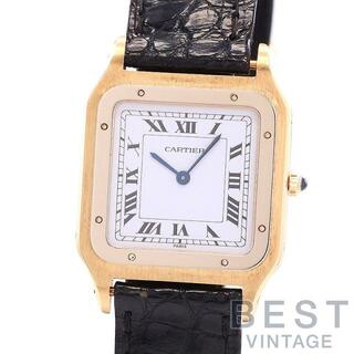 カルティエ(Cartier)の【OH済】 カルティエ 【CARTIER】 サントスデュモン デュオール 85524252 (96061) メンズ ホワイト K18イエローゴールド 腕時計 時計 SANTOS DUMONT DEUX ORS WHITE K18YG 【中古】 (腕時計(アナログ))
