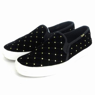 ケッズ(Keds)のケッズ × ケイト スペード スリッポン スニーカー ベロア 黒 26cm(スリッポン/モカシン)