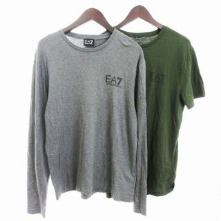 エンポリオアルマーニ(Emporio Armani)のエンポリオアルマーニ 2枚セット Tシャツ ロンT プリント カーキ グレーL(Tシャツ/カットソー(半袖/袖なし))