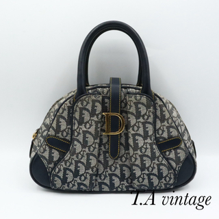クリスチャンディオール(Christian Dior)の美品　クリスチャン　ディオール　トロッター　ミニハンドバッグ　ネイビー(ハンドバッグ)