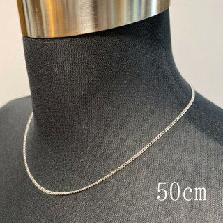 シルバー チェーンネックレス 50cm 細身 メンズ ネックレス アクセサリー(ネックレス)