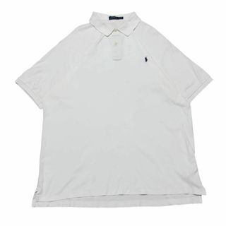 ポロラルフローレン(POLO RALPH LAUREN)のポロラルフローレン 半袖ポロシャツ 2XLT 白 ポニー刺繍 夏物古着y71①(ポロシャツ)