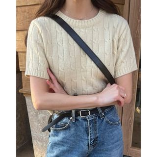 シーイン(SHEIN)のDAZY SHEIN サマーニット　古着　白T(Tシャツ(半袖/袖なし))