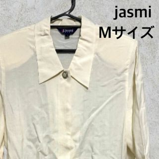 ブラウス Mサイズ ホワイト 新品未使用 シルク 絹 SILK jasmi(シャツ/ブラウス(長袖/七分))