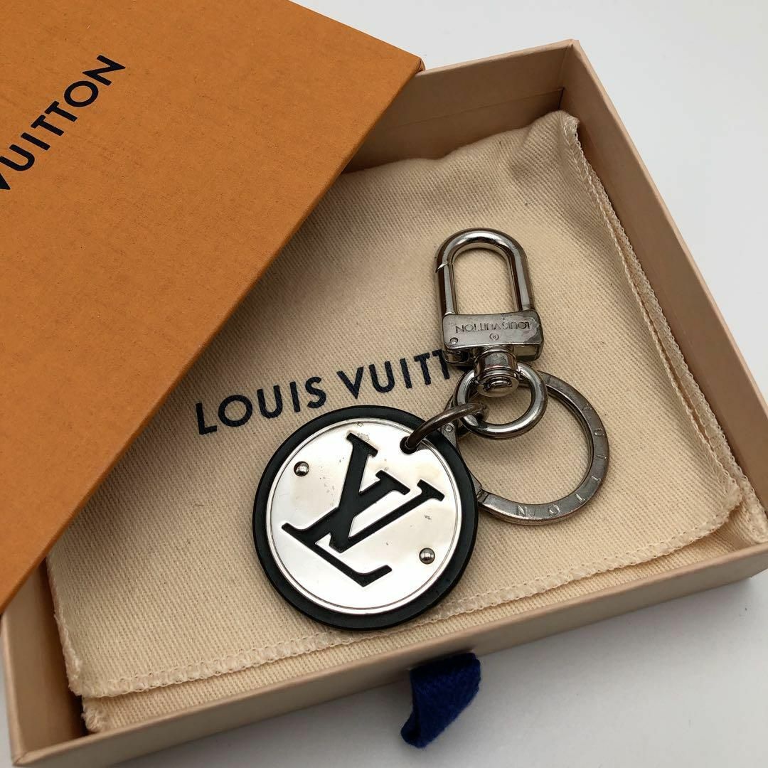 LOUISVUITTONキーホルダーキーリングルイヴィトン黒 LOUISVUITTONキーホルダーキーリングルイヴィトン黒