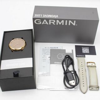 ガーミン(GARMIN)のGARMIN vivomove Luxe Leather 010-02241-71 Light Sand/18K Rose Gold PVD スマートウォッチ ガーミン 本体(腕時計(デジタル))