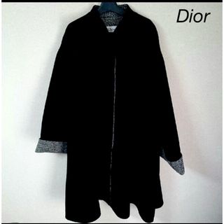 クリスチャンディオール(Christian Dior)のChristian Dior vintage ノーカラーウールコート(ロングコート)