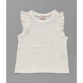 プティマイン(petit main)のプティマイン*キッズ*袖フリルタンクトップ*ホワイト*100(Tシャツ/カットソー)