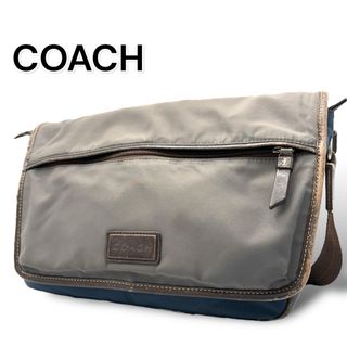 COACH - COACH コーチ　ショルダーバッグ　ブラウン　ネイビー　ナイロン　G039