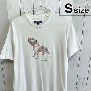 ベンシャーマン(Ben Sherman)のBen Sherman　Tシャツ　ホワイト　ドッグ　犬　プリント　USA古着(Tシャツ/カットソー(半袖/袖なし))