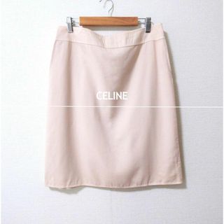 celine - 美品 CELINE 春夏 シルクミックス 膝丈 ミディ丈 台形スカート