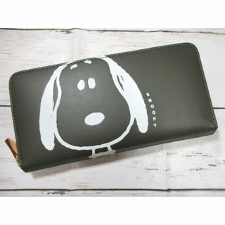 スヌーピー(SNOOPY)の新品 財布 レディース 長財布 ラウンド スヌーピー 本革 イラストプリント！(財布)