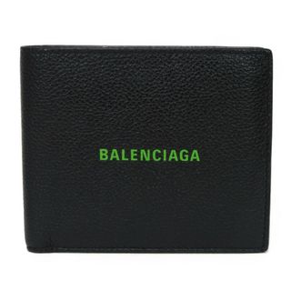 バレンシアガ(Balenciaga)のBALENCIAGA バレンシアガ キャッシュ スクエア フォールド ウォレット バイフォールド ブラック グリーン バイカラー 札入れ カードケース 新ロゴ 二つ折り財布 594549 1IZI3 1063(折り財布)