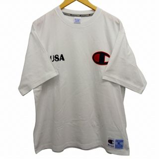 チャンピオン(Champion)のチャンピオン CHAMPION 美品 USA Tシャツ カットソー ロゴ 刺繍(Tシャツ/カットソー(半袖/袖なし))