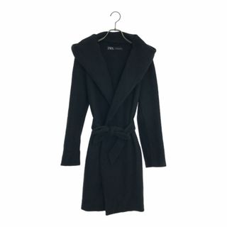 ザラ(ZARA)のザラ ガウンコート S ブラック ZARA フード レディース(ガウンコート)