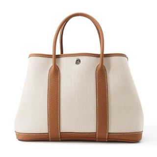 エルメス(Hermes)のエルメス トートバッグ ガーデンパーティTPM ゴールド/エクリュ/シルバー金具 トワルシェブロン/ネゴンダ D刻印(トートバッグ)