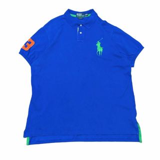 ポロラルフローレン(POLO RALPH LAUREN)のポロラルフローレン 半袖ポロシャツ ビッグポニー ブルー 夏物古着 y77(ポロシャツ)