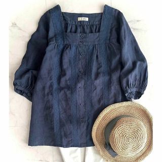 ネストローブ(nest Robe)のネストローブ エンブロイダリーリネンシャツ(Tシャツ(半袖/袖なし))