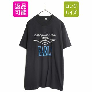 90s ラリーチャンス アンド ザ アールズ プリント Tシャツ メンズ L 程/ オールド 当時物 バンド ロック シングルステッチ 黒 ドゥーワップ(Tシャツ/カットソー(半袖/袖なし))