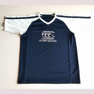 カンタベリー(CANTERBURY)のカンタベリー 紺×白スポーツ シャツ L【中古】(Tシャツ/カットソー(半袖/袖なし))