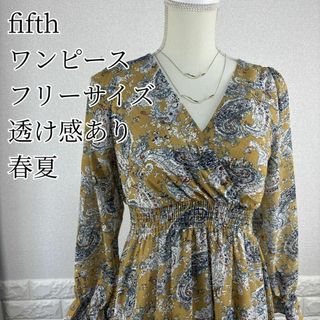 fifth フリーサイズ　ワンピース　透け感あり　春夏用(ロングワンピース/マキシワンピース)