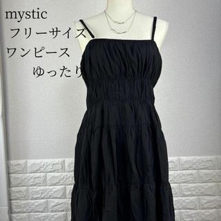 mystic ワンピース ロング　 ノースリーブ　フリーサイズ(ロングワンピース/マキシワンピース)