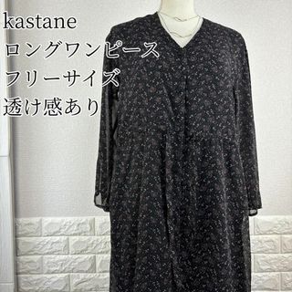 kastane ワンピース フリーサイズ　透け感あり　腰紐付き(ロングワンピース/マキシワンピース)