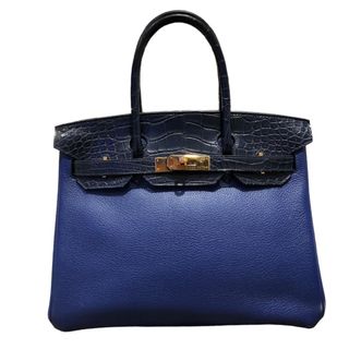 エルメス(Hermes)の　エルメス HERMES バーキン30 D刻印 ブルーマリン×ブルーサフィール アリゲーター/トリヨン レディース ハンドバッグ(ハンドバッグ)