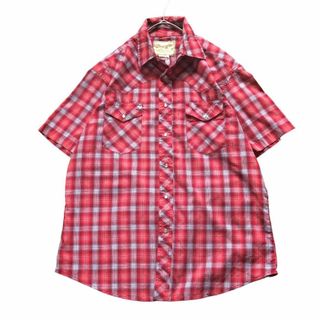 ラングラー(Wrangler)のラングラー ウエスタンシャツ 半袖シャツ チェック 夏物古着 y97(シャツ)