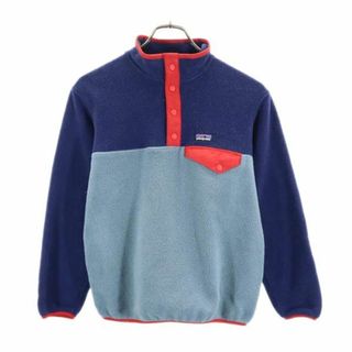 パタゴニア(patagonia)のパタゴニア 65572 ハーフボタン フリースジャケット L 12 紺系 patagonia アウトドア キッズ(ジャケット/上着)