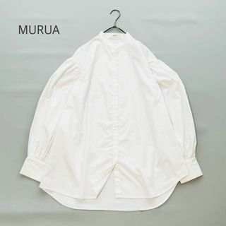 MURUA - MURUA ムルーア バンドカラーシャツ ドリップショルダー チュニック 白