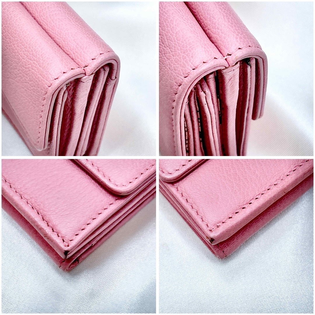 CHANEL - CHANEL 財布 三つ折り ピンク ミニ財布 【未使用に近い CHANEL - CHANEL 財布 三つ折り ピンク ミニ財布 【未使用に近い