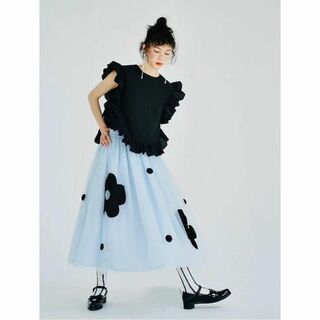 大きいサイズ 美品☆イマココニ チュールスカート フレアー Ａライン XL(ロングスカート)