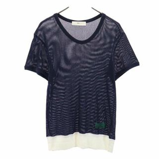 トーガビリリース 日本製 半袖 メッシュ Tシャツ ONE ネイビー系 TOGA VIRILIS メンズ(Tシャツ/カットソー(半袖/袖なし))