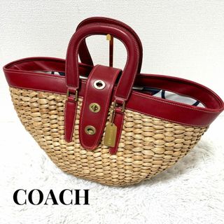 コーチ(COACH)の特大サイズ　【COACH】　かごバッグ　レザー　ターンロック　ピクニックバック(トートバッグ)