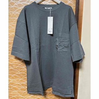 ユニクロ(UNIQLO)のユニクロ　オーバーサイズクルーネックT（半袖）　XL ブルー(Tシャツ/カットソー(半袖/袖なし))