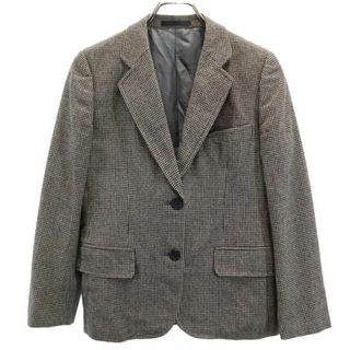 バーバリー(BURBERRY)のバーバリーズ 90s オールド ウール 千鳥柄 テーラードジャケット 7Y1 黒×グレー Burberrys レディース(テーラードジャケット)