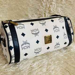 MCM - 【激レア逸品】MCM ヴィンテージ ショルダーバッグ 筒型 白　ホワイト