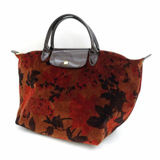 ロンシャン(LONGCHAMP)のLONGCHAMP / ロンシャン ◆トートバッグ/ベロア×エナメル/総柄/レッド ERN/B2 【バッグ/バック/BAG/鞄/カバン】 レディースファッション【中古】 [0220488706](トートバッグ)