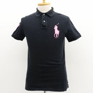 POLO RALPH LAUREN / ポロラルフローレン ◆ポロシャツ/ビッグポニー/ブラック×ピンク/サイズM 【メンズ/MEN/男性/ボーイズ/紳士】 メンズファッション【中古】 [0220490678](ポロシャツ)