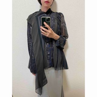 サカイ(sacai)のsacai サカイ　プリーツ　シフォン　ブラウス(シャツ/ブラウス(長袖/七分))