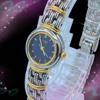 シチズン(CITIZEN)の《美品　稼動品》　シチズン　レディース腕時計　ネイビー系文字盤　クォーツ(腕時計)