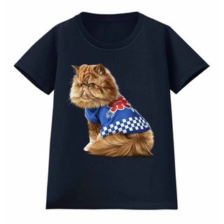 ペルシャネコ 猫 法被 夏祭り 花火 半袖 Tシャツ メンズ レディース キッズ(Tシャツ(半袖/袖なし))