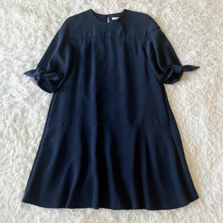 FOXEY NEW YORK - ＊美品【FOXEY NEW YORK】ワンピース　リボンスリーブ　ネイビー　M